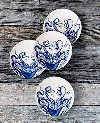 Caskata Lucy Octopus Canape Plate, Set of 4