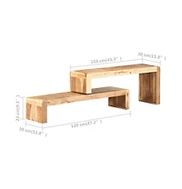 2 Piece Tv Stand Solid Wood Acacia