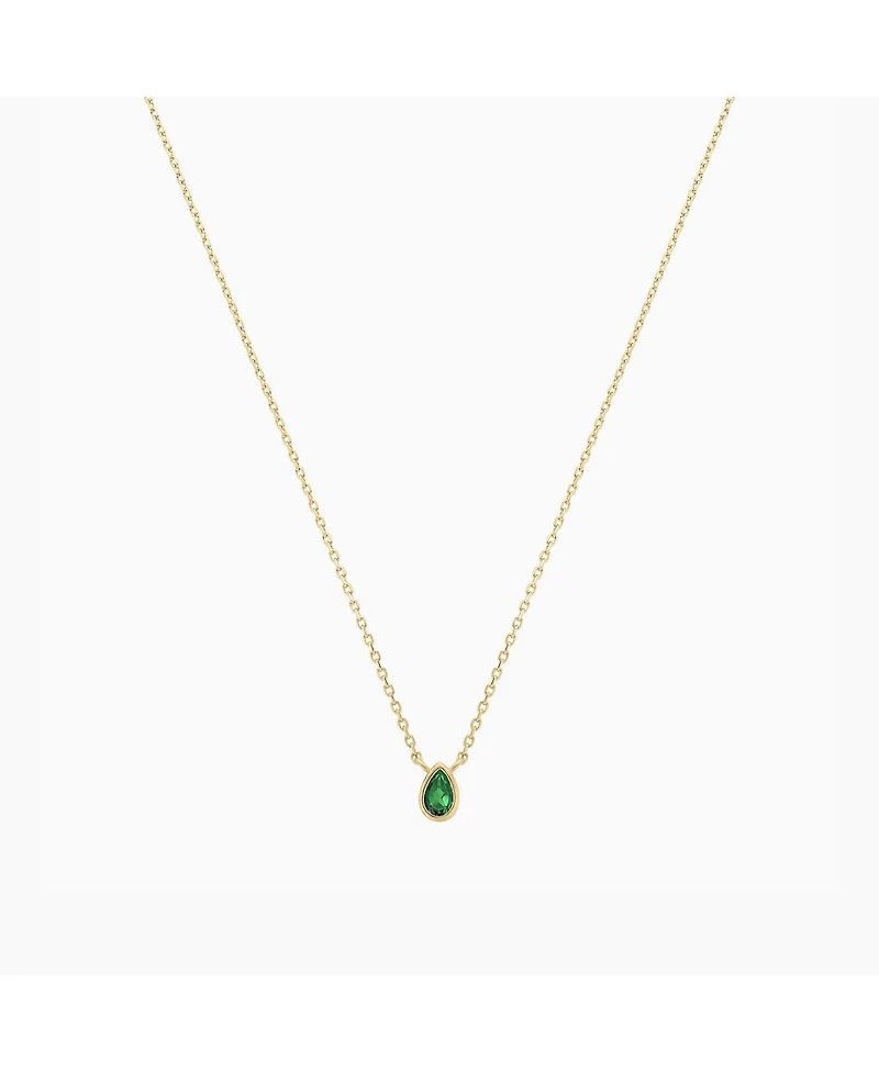 Sterling Silver 18k Gold Plated Ivy Emerald Necklace – Lightweight Jewelry, Trending for Summer