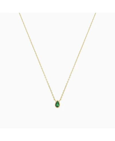 Sterling Silver 18k Gold Plated Ivy Emerald Necklace – Lightweight Jewelry, Trending for Summer
