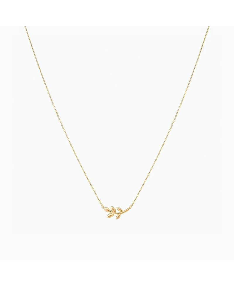 Sterling Silver 18k Gold Plated Olivia Leaf Necklace – Dainty Layering Piece, Effortless Elegance