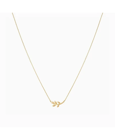 Sterling Silver 18k Gold Plated Olivia Leaf Necklace – Dainty Layering Piece, Effortless Elegance