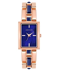 Anne Klein Women's Quartz Rose Gold-Tone Alloy and Blue Lapis Watch, 28mm