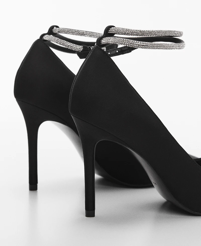 Mango Women's Rhinestone Strap Heeled Shoes