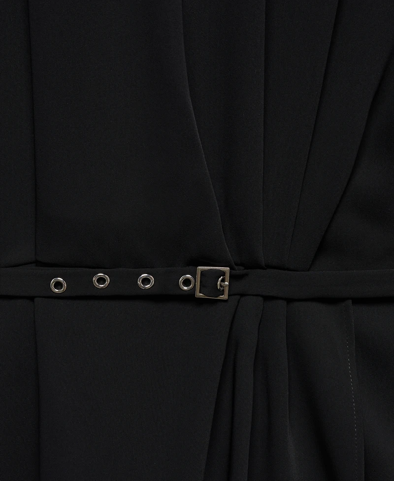 Mango Women's Belted Ruched Dress
