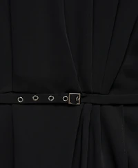 Mango Women's Belted Ruched Dress