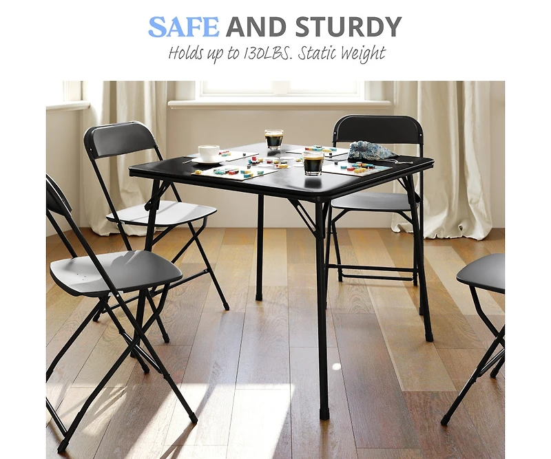 Foldable Card Table With Vinyl Top - Game Portable