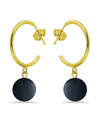 Macy's 14K Gold Plated Multi Genuine Stone Hoop Earrings