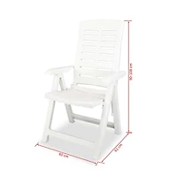 Reclining Patio Chairs 2 pcs Plastic White