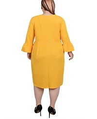 Ny Collection Plus 3/4 Length Imitation-Pearl Detail Dress