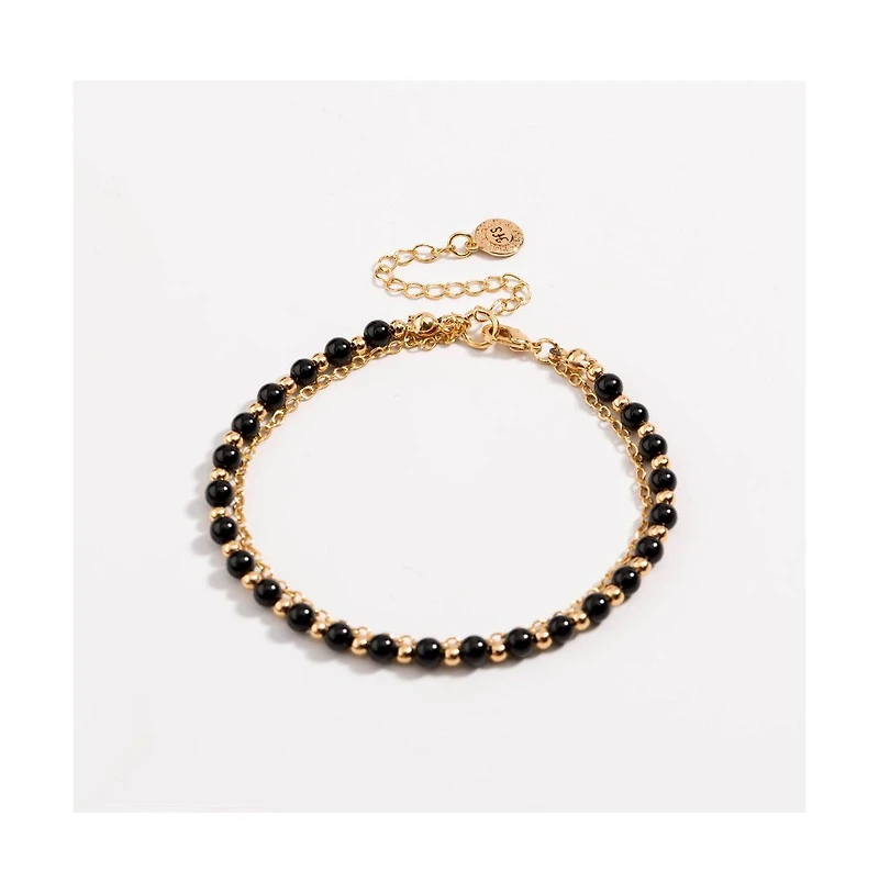 Black Beaded Friendship Bracelet for Women