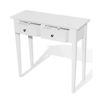 Console Table with Two Drawers White