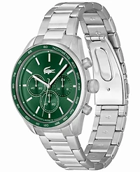 Lacoste Men's Boston Chronograph Silver-tone Stainless Steel Bracelet Watch 42mm