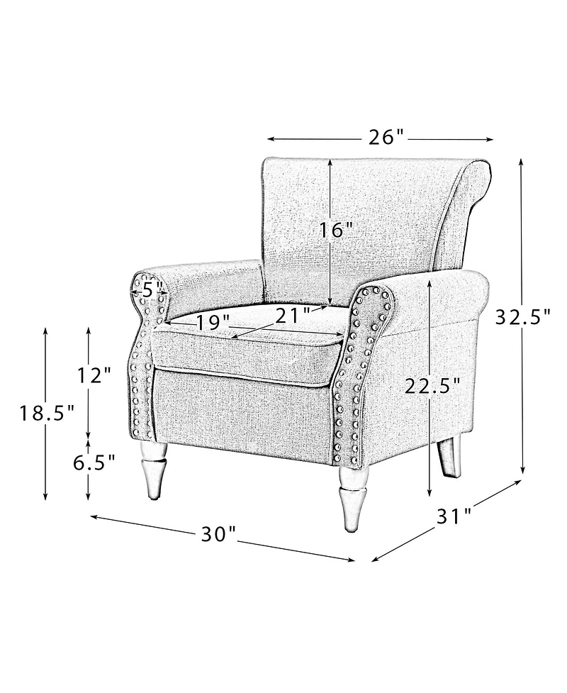 Hulala Home Iuppiter Traditional Armchair with Turned Legs