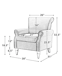 Hulala Home Iuppiter Traditional Armchair with Turned Legs