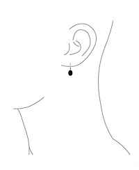 Bling Jewelry Classic Elegant Black Onyx Bezel Set Oval Cabochon Drop Earrings Sterling Silver Wire Fish Hook