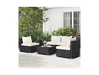 5 Pieces Outdoor Patio Furniture Set with Cushions and Coffee Table