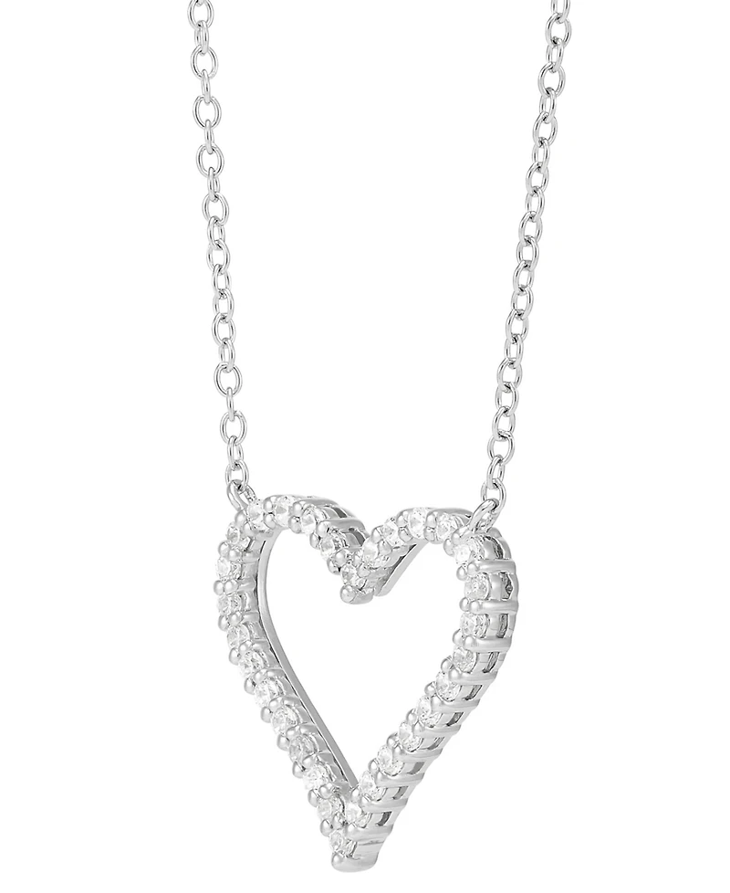 Diamond Heart 18" Pendant Necklace (1/4 ct. t.w.) in Sterling Silver