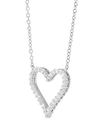 Diamond Heart 18" Pendant Necklace (1/4 ct. t.w.) in Sterling Silver