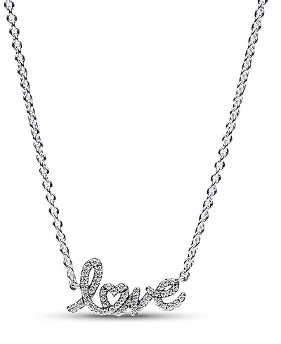 Pandora Sterling Silver with Clear Cubic Zirconia Love Collier Necklace