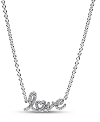 Pandora Sterling Silver with Clear Cubic Zirconia Love Collier Necklace