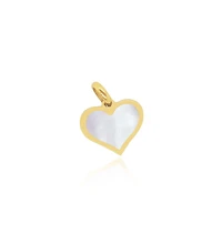 The Lovery Mother of Pearl Heart Charm 14K Gold - 10 millimeters