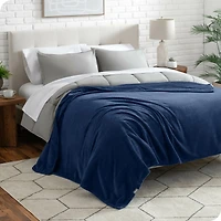Bare Home Textured Micro plush Fleece Full/Queen Blanket