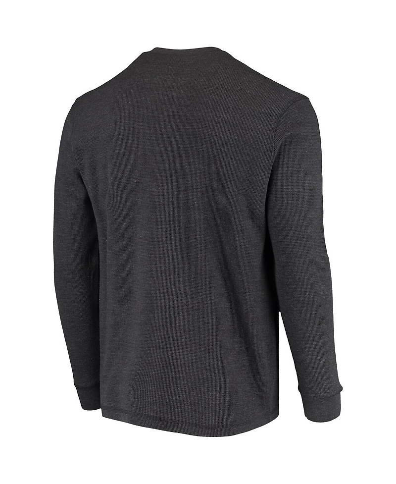 Men's Dunbrooke Charcoal Philadelphia Eagles Logo Maverick Thermal Henley Long Sleeve T-shirt