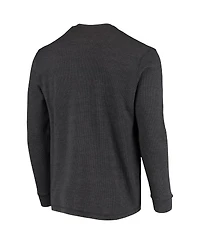Men's Dunbrooke Charcoal Philadelphia Eagles Logo Maverick Thermal Henley Long Sleeve T-shirt