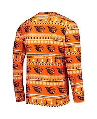 Men's Concepts Sport Orange Oregon State Beavers Swivel Long Sleeve T-shirt and Pants Sleep Set