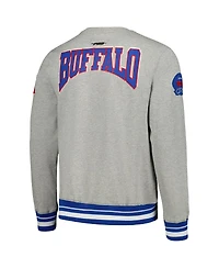 Men's Pro Standard Heather Gray Buffalo Bills Crest Emblem Pullover Sweatshirt