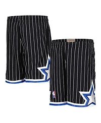Big Boys Mitchell & Ness Black Orlando Magic Hardwood Classics Swingman Shorts