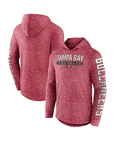 Men's Fanatics Heather Red Tampa Bay Buccaneers Pill Stack Long Sleeve Hoodie T-shirt