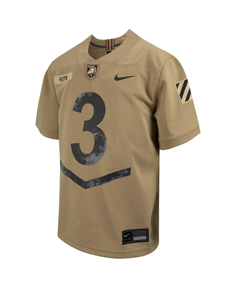 Big Boys Nike #3 Tan Army Black Knights 2023 Rivalry Collection Game Jersey