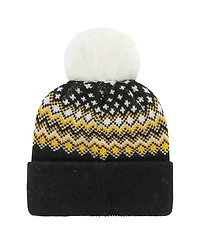 Women's '47 Brand Black Pittsburgh Penguins Elsa Cuffed Knit Hat with Pom