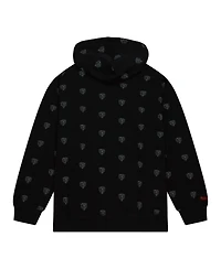 Men's Mitchell & Ness Black Chicago Bears Allover Print Fleece Pullover Hoodie