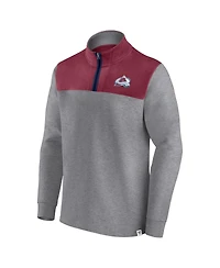 Men's Fanatics Heather Gray Colorado Avalanche Launch It Quarter-Zip Jacket