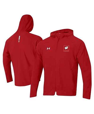 Men's Under Armour Red Wisconsin Badgers Unstoppable Raglan Full-Zip Jacket