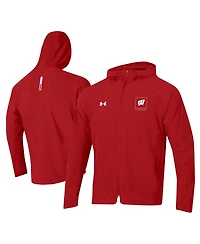 Men's Under Armour Red Wisconsin Badgers Unstoppable Raglan Full-Zip Jacket