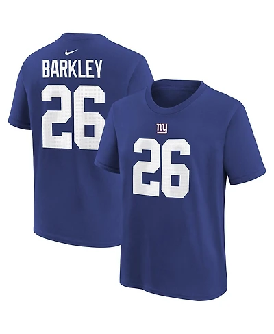 Toddler Boys and Girls Nike Saquon Barkley Royal New York Giants Player Name and Number T-shirt