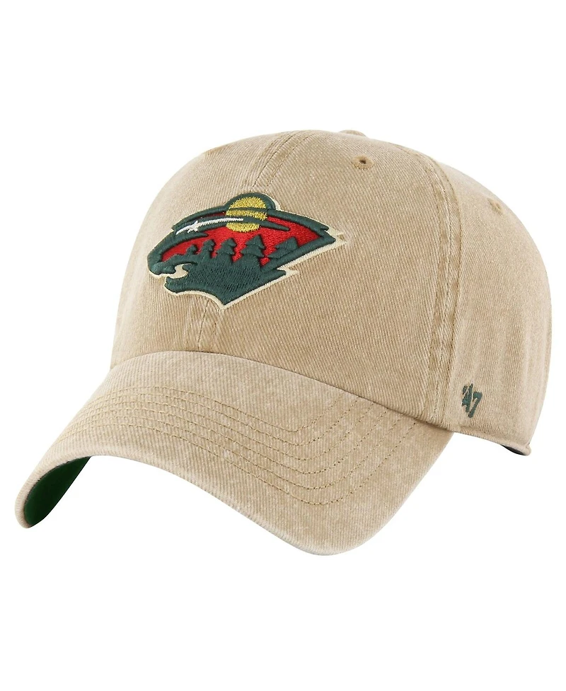 Men's '47 Brand Khaki Minnesota Wild Earldor Clean Up Adjustable Hat