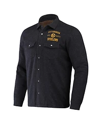 Men's Nfl x Darius Rucker Collection by Fanatics Charcoal Pittsburgh Steelers Shacket Full-Snap Jacket
