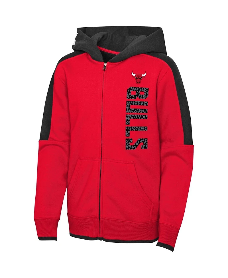 Preschool Boys and Girls Red Chicago Bulls Post-Up Full-Zip Hoodie