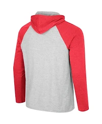 Men's Colosseum Heather Gray Ohio State Buckeyes Hasta La Vista Raglan Hoodie Long Sleeve T-shirt