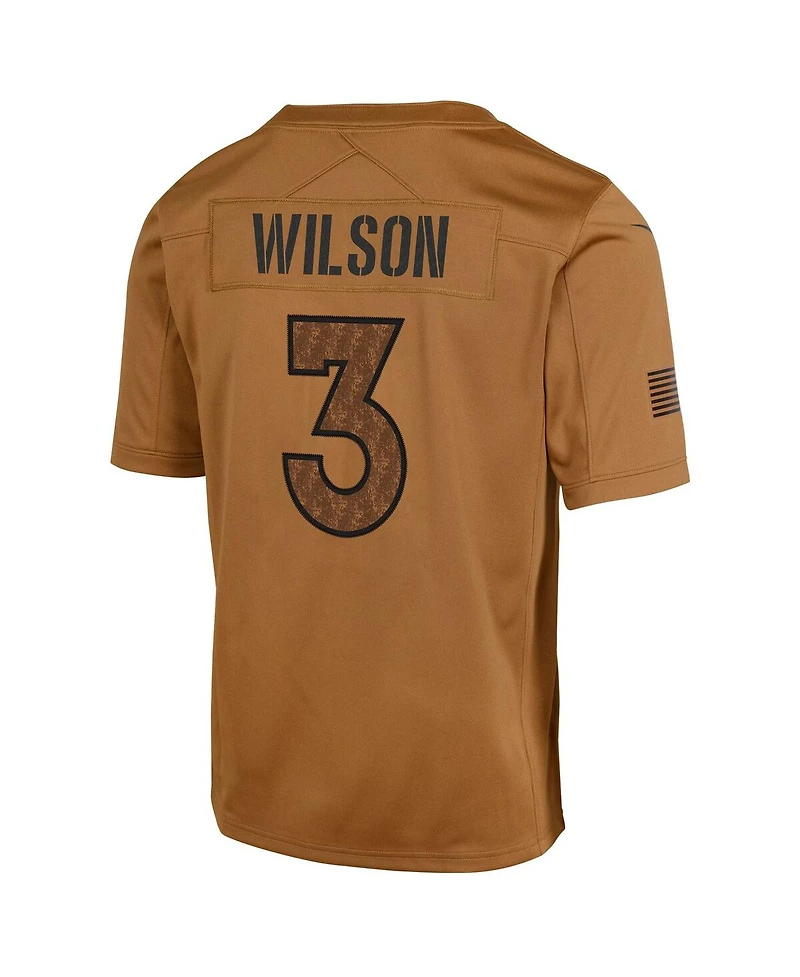 Big Boys Nike Russell Wilson Brown Distressed Denver Broncos 2023 Salute To Service Limited Jersey