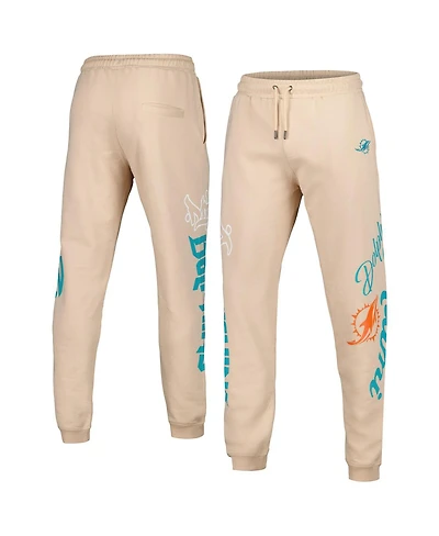 Men's and Women's The Wild Collective Cream Miami Dolphins Heavy Block Graphic Jogger Pants
