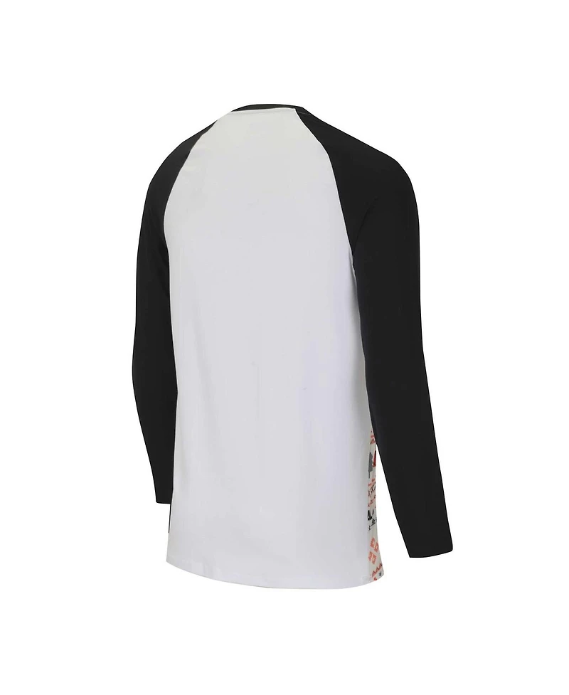 Men's Concepts Sport White, Black Cincinnati Bengals Tinsel Raglan Long Sleeve T-shirt and Pants Sleep Set