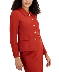 Le Suit Button-Up Slim Skirt Suit, Regular and Petite Sizes