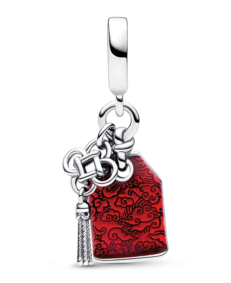 Pandora Sterling Silver Amulet Dangle with Red Enamel Charm