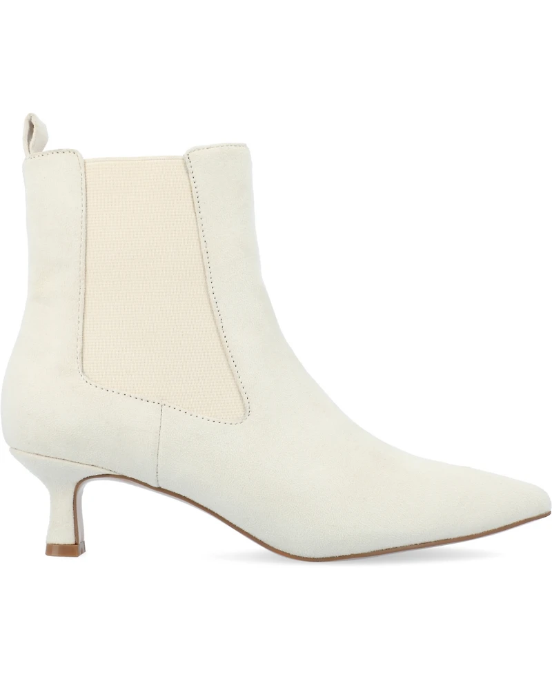 Journee Collection Women's Tenlee Wide Width Pointed Toe Kitten Heel Dress Booties